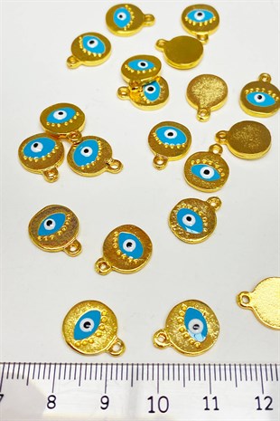 Blue Round Evil Eye Bead Pendant 1 Pcs