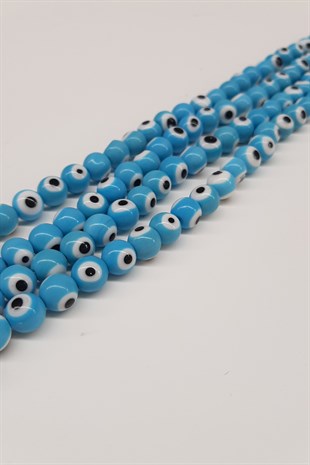 Blue and White Glass Evil Eye Beads