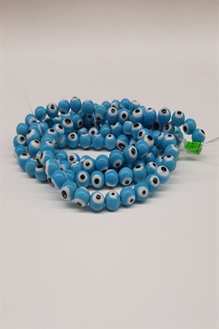 Blue and White Glass Evil Eye Beads