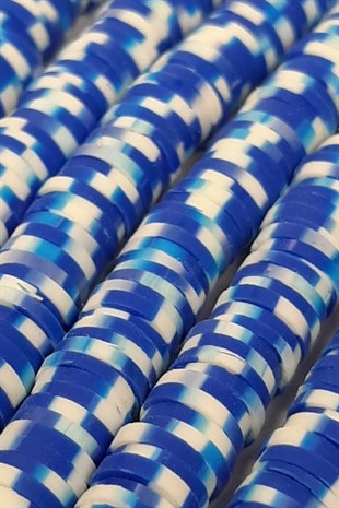 Mavili Kremli Fimo Hamur Boncuk 6 mm