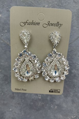 Mekik Boncuklu Badem Gelin Tacı Ve Mekik Taşlı Küpe