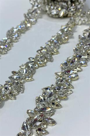 Mekik Damla Taşlı Şerit Aplik Bordür