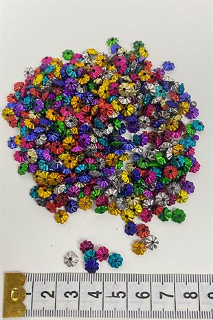 Mekik Desenli Rengarenk Plastik Boncuk 25 gr