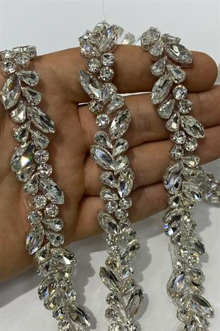 Mekik İnce Taşlı Şerit Aplik Bordür