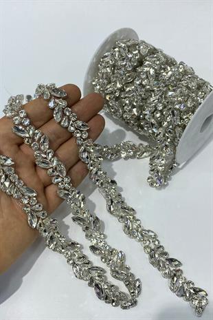 Mekik İnce Taşlı Şerit Aplik Bordür