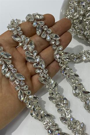 Mekik İnce Taşlı Şerit Aplik Bordür