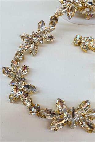 شريط من القش الحجري اللامع فستان سهرة بشريط حدودي