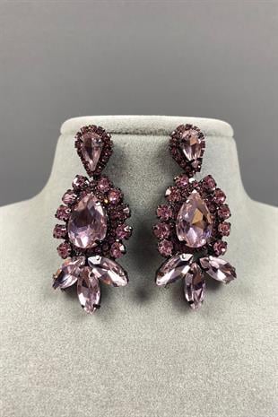 Mekik Taşlı Damlalı Abiye Küpe