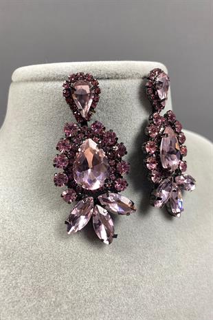 Mekik Taşlı Damlalı Abiye Küpe