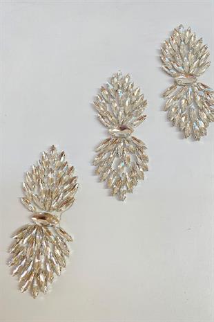 Mekik Taşlı Ütüyle Yapışan Parlak Taşlı Aplik