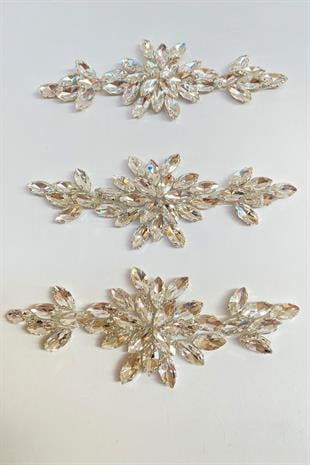 Mekik Taşlı Ütüyle Yapışan Parlak Taşlı Aplik