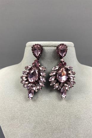 Mekik Ve Damla Taşlı Abiye Küpe