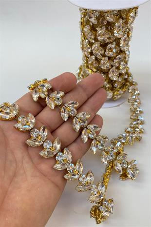 شريط حدود فستان السهرة مع شريط مكوك وشريط خوص حجري لامع