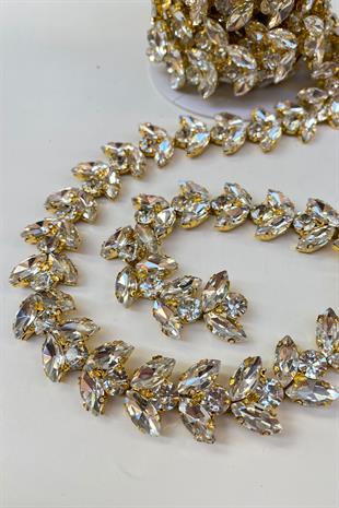 شريط حدود فستان السهرة مع شريط مكوك وشريط خوص حجري لامع