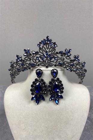 Melis Bridal Henna Crown And Studded Earring Set