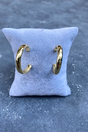 Metal Gold Halka Küpe