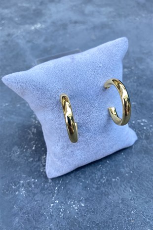 Metal Gold Halka Küpe