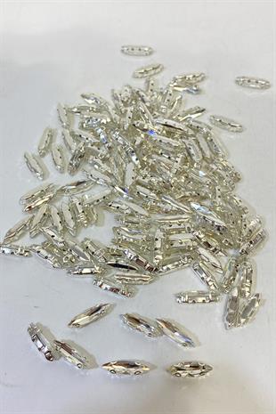 Metal Kasalı Mekik Beyoğlu Taşı 4*15 Dikme boncuk 10 Adet