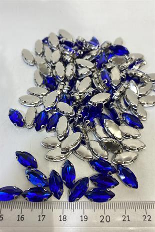 Metal Kasalı Mekik Beyoğlu Taşı Dikme boncuk 10 Adet