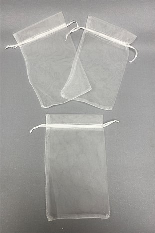 Mevlüt Gift Size Transparent Tulle Pouch 25 Pieces (14*24cm)