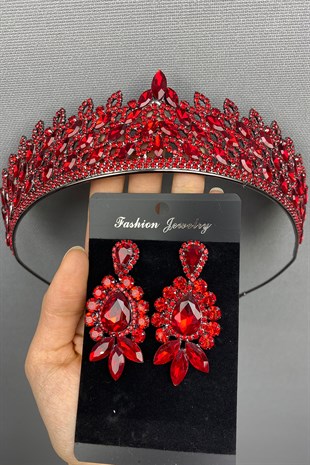Mia Bridal Henna Crown and Earring Set