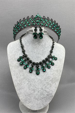 Mia Bridal Henna Crown and Necklace Set