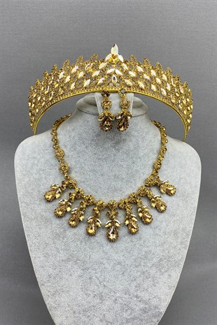 Mia Bridal Henna Crown and Necklace Set