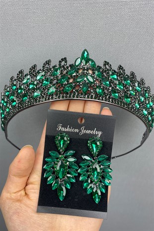 Mia Bridal Henna Crown and Earring Set