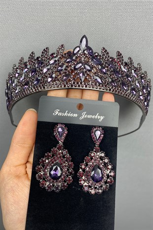 Mia Bridal Henna Crown and Earring Set