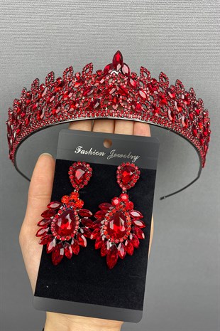 Mia Bridal Henna Crown and Earring Set