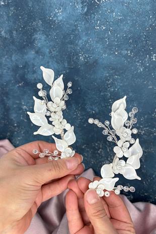 Mineli Sedef Reçine 2 Li Saç Ve Türban Aksesuarı