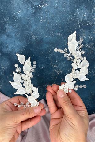 Mineli Sedef Reçine 2 Li Saç Ve Türban Aksesuarı