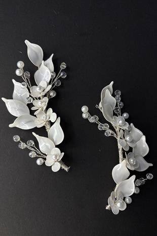 Mineli Sedef Reçine 2 Li Saç Ve Türban Aksesuarı