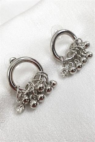 Mirach Gümüş Renk Toplu Küpe