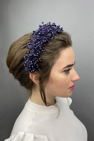 Purple Agena Crystal Stone Henna and Bridal Crown
