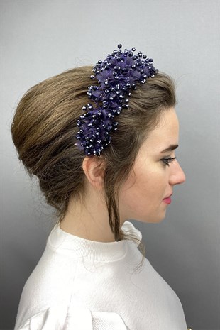 Purple Agena Crystal Stone Henna and Bridal Crown