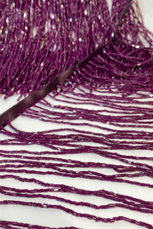 Mor Boncuklu 15 cm Saçak Püskül