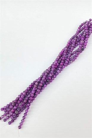 Mor Ceyt Doğal Taş Boncuk 8 mm