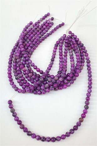 Mor Ceyt Doğal Taş Boncuk 8 mm