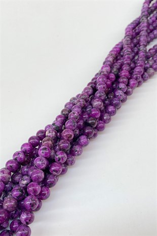 Mor Ceyt Doğal Taş Boncuk 8 mm