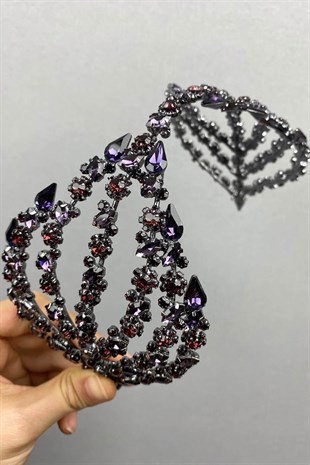 Purple Double-Sided Helen Hair Accessory Bridal Crown