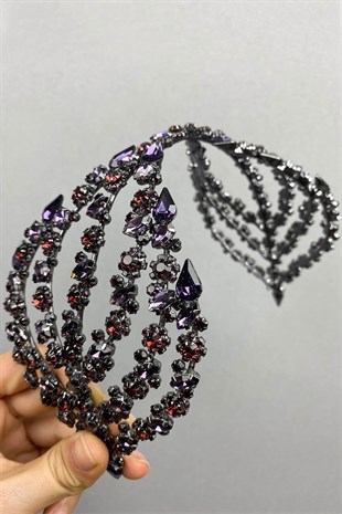 Purple Double-Sided Helen Hair Accessory Bridal Crown