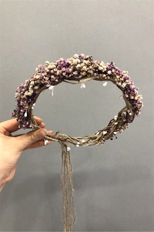 Purple Gypsum Dried Flower Crown