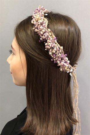 Purple Gypsum Dried Flower Crown