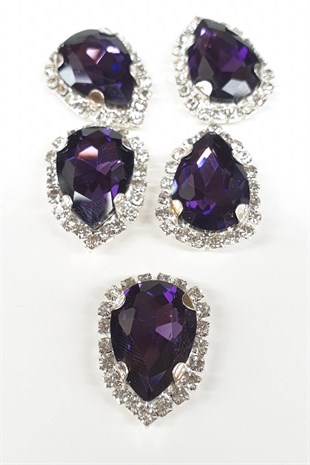Purple Drop Case Studded Stone