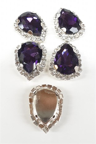 Purple Drop Case Studded Stone
