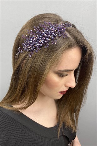 Mor Deren Gelin tacı ve Saç Aksesuarı