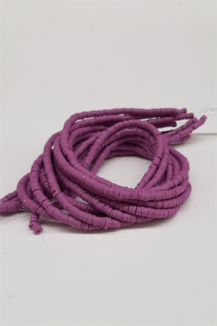 Purple Fimo Dough Beads 4mm