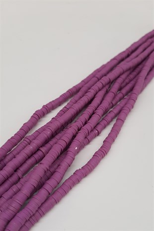 Purple Fimo Dough Beads 4mm