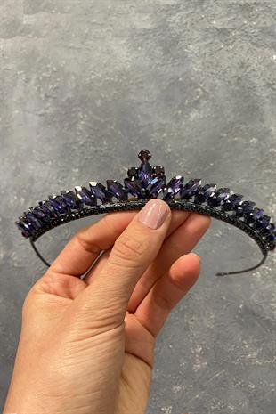 Purple Thin Shuttle Stone Bridal Henna Crown